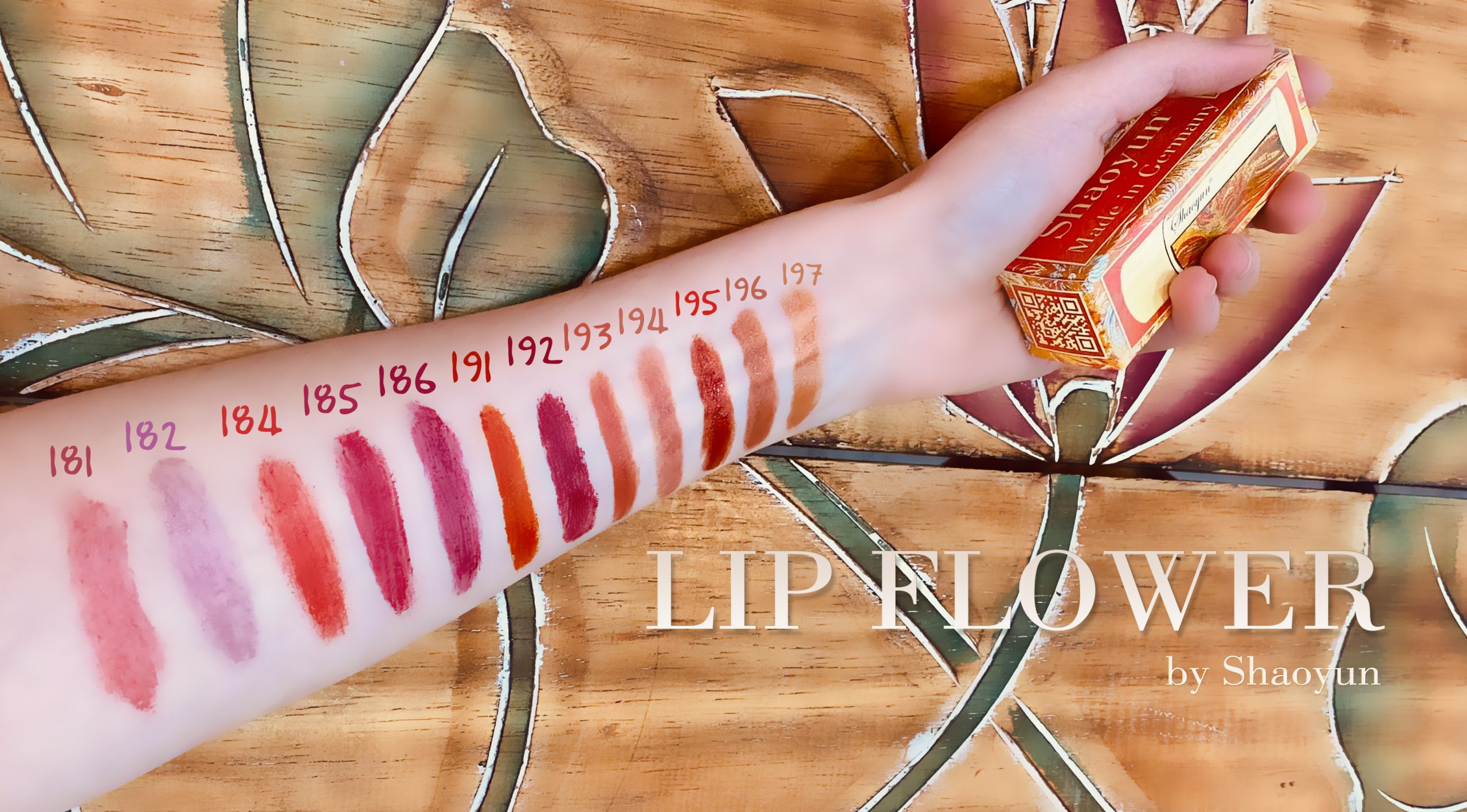 Shaoyun Lip Flower Rosa 186 Rose Lippenstift vegan beerenrot