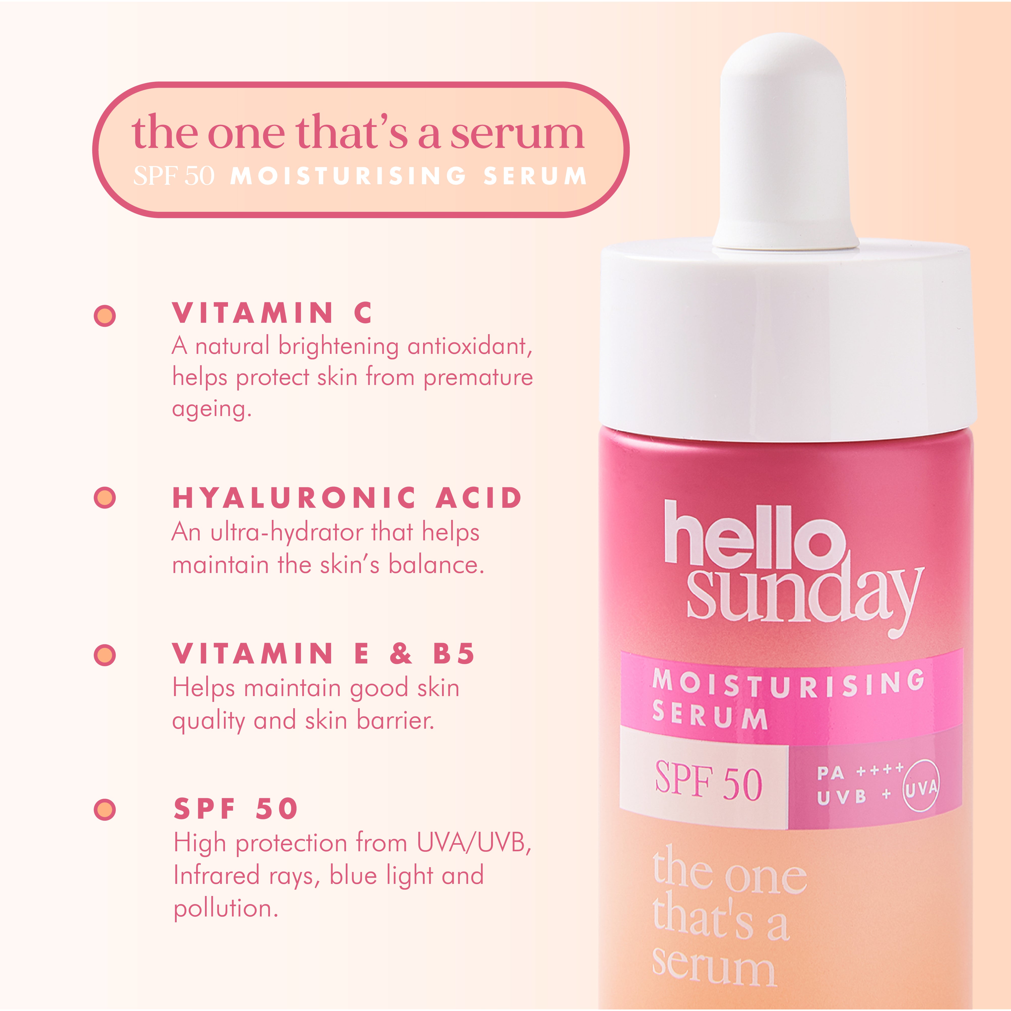 Hello Sunday Serums The One Serum SPF 50 Vitamin C Serum