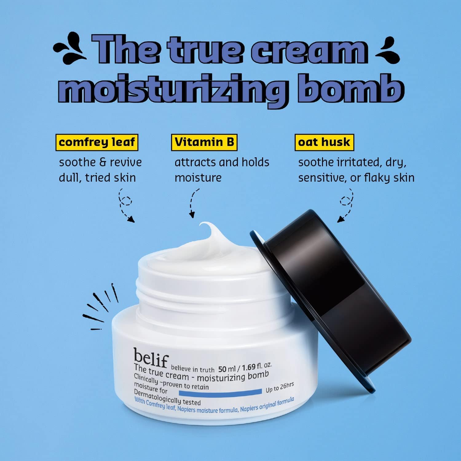 Belif Moisturizing Bomb True Cream Gesichtscreme 50ml Kräuter