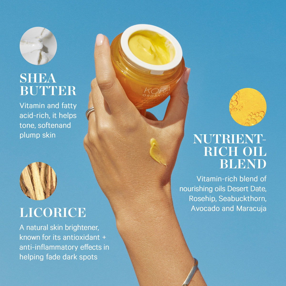 Kora Organics Turmeric Glow Moisturizer Creme 50 ml fahle Haut