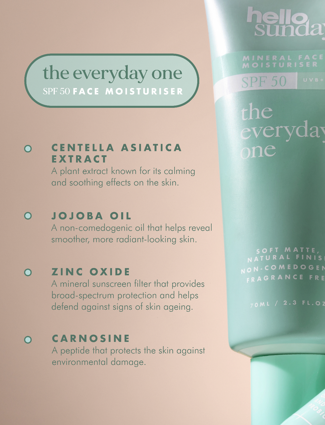 Hello Sunday Moisturisers The Everyday One Creme SPF 50 Centella