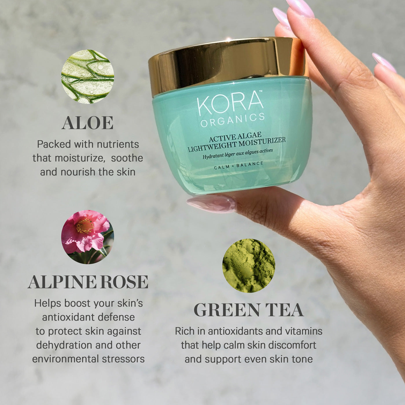 Kora Organics Moisturizers Active Algae Creme 50 ml leicht