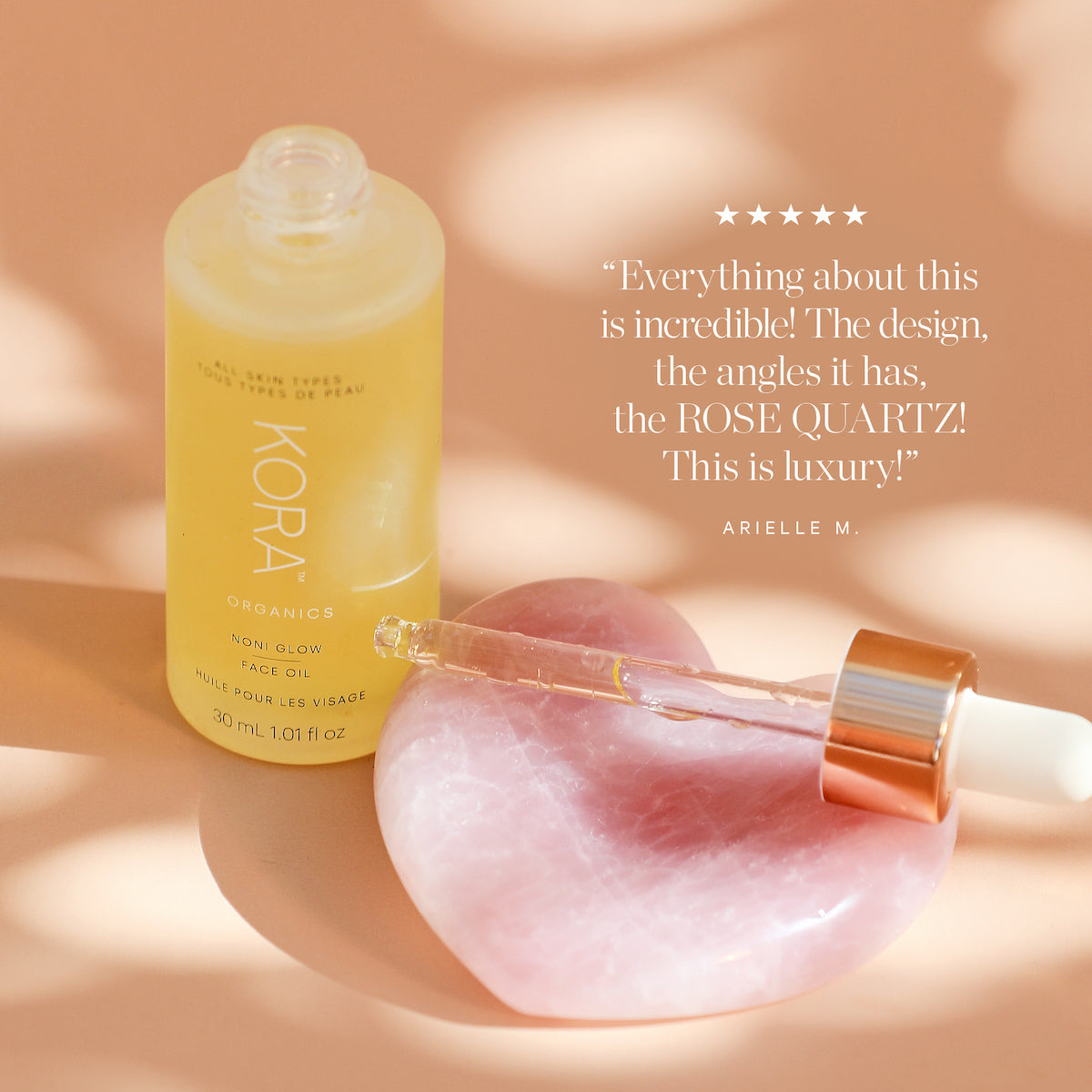 Kora Organics Wellness Tools Rose Quartz Heart Gesichtsroller 1 Stk