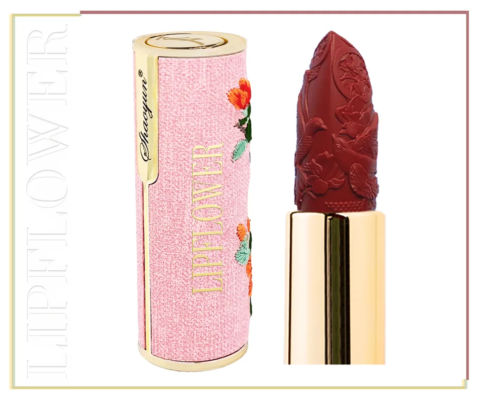 Shaoyun Lip Flower Rosa 186 Rose Lippenstift vegan beerenrot