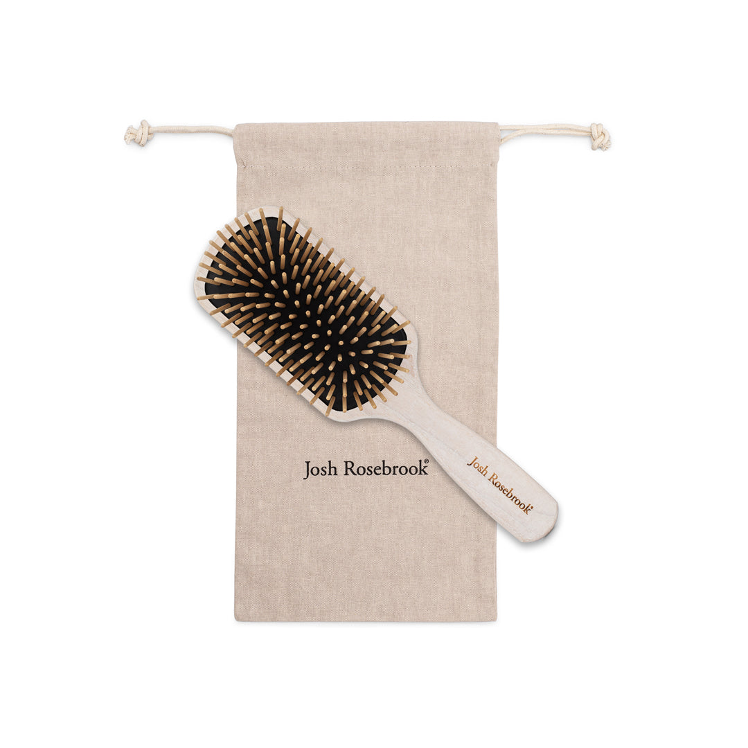 Josh Rosebrook Wide Paddle Haarbürste Holz mit Baumwollbeutel