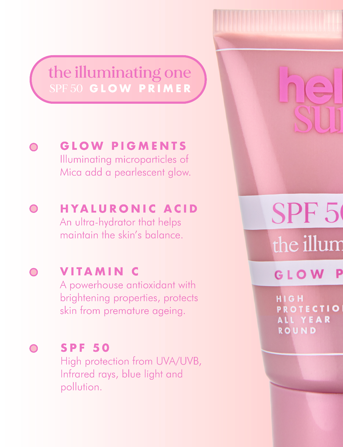 Hello Sunday Primers Illuminating One SPF 50 Glow Hyaluron