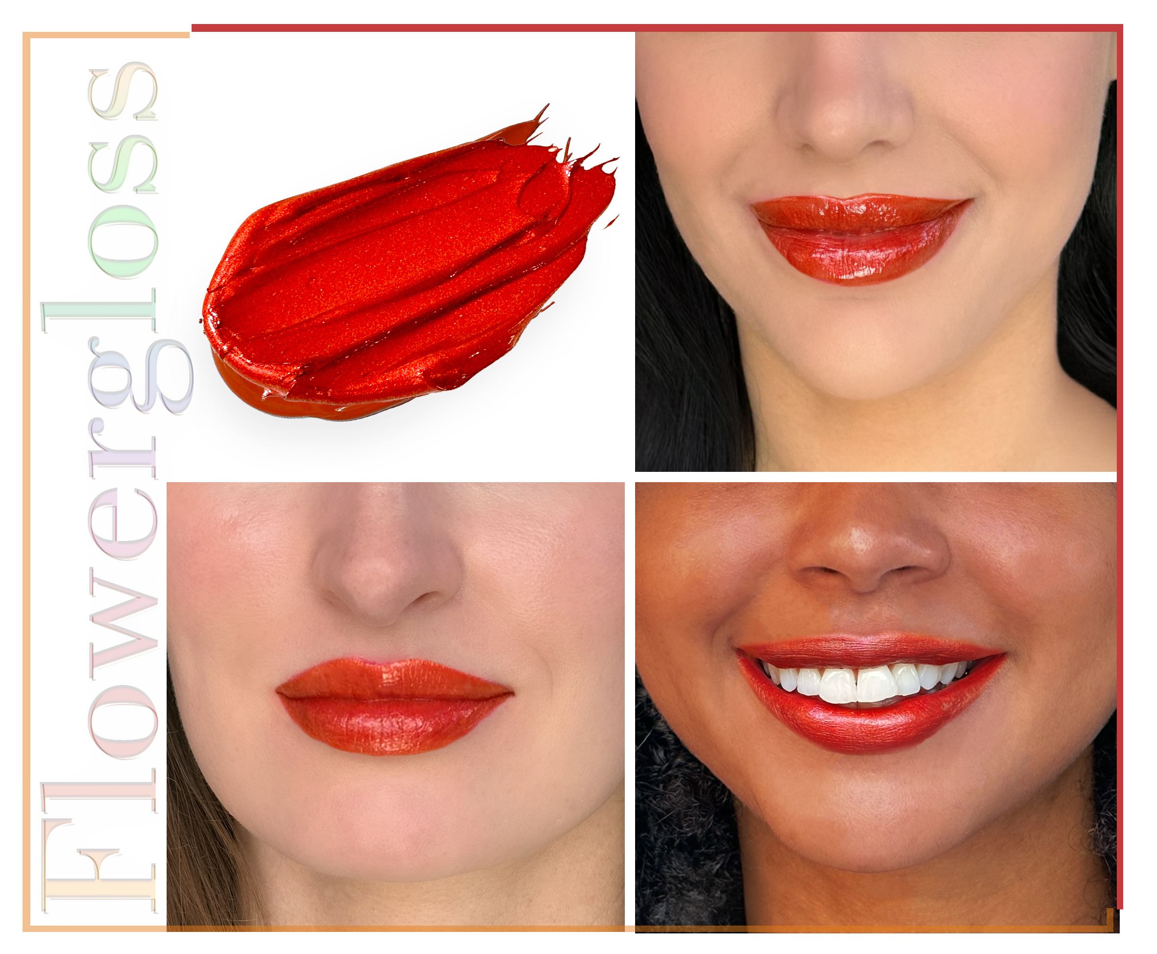 Shaoyun Flowergloss FG08 Strelitzie Lipgloss Orange-Rot Vegan