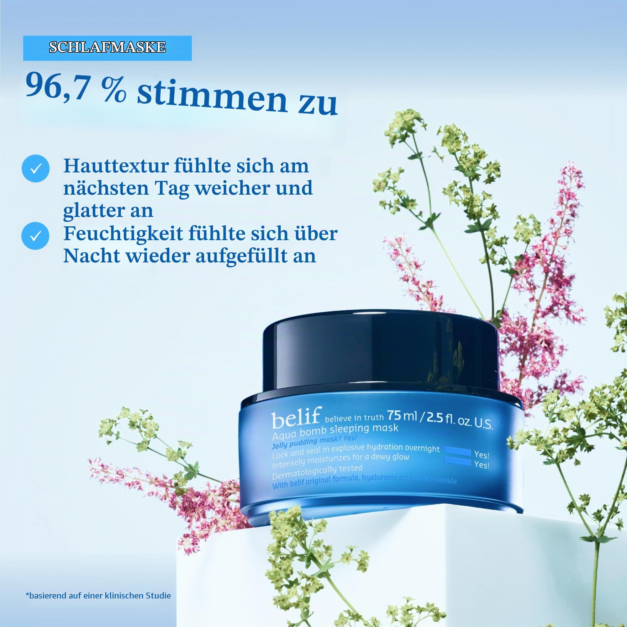 belif Aqua Bomb Gesichtsmaske Sleeping Mask 75 ml für trockene Haut