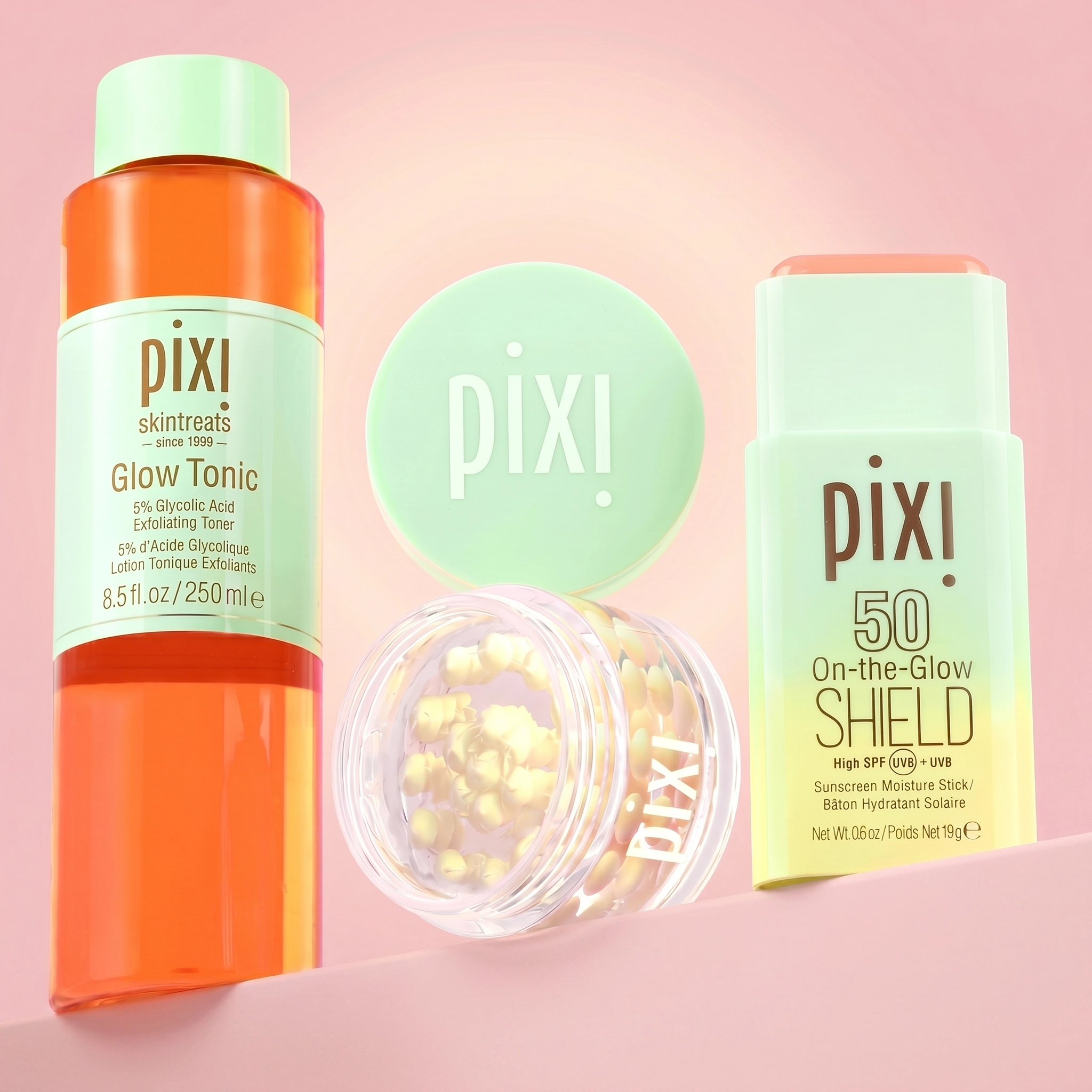 Pixi SunTreats Glow Brighten SHIELD Hautpflege Set 3tlg