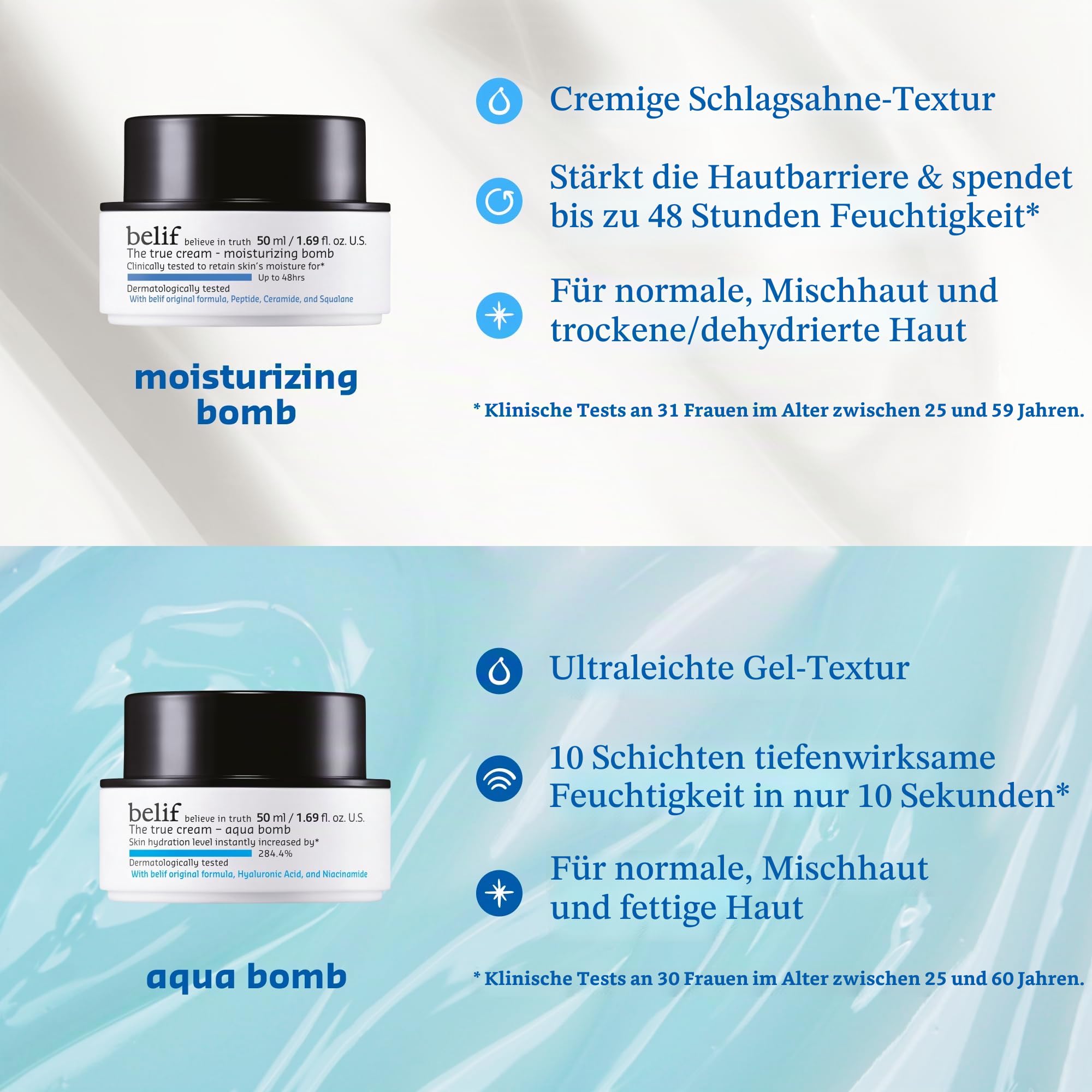 belif Aqua Bomb Gesichtscreme 50 ml mit Niacinamid