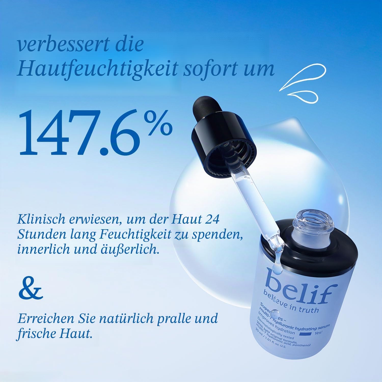 Belif Super Drops Multi-7 Hyaluron Serum 30ml Feuchtigkeit