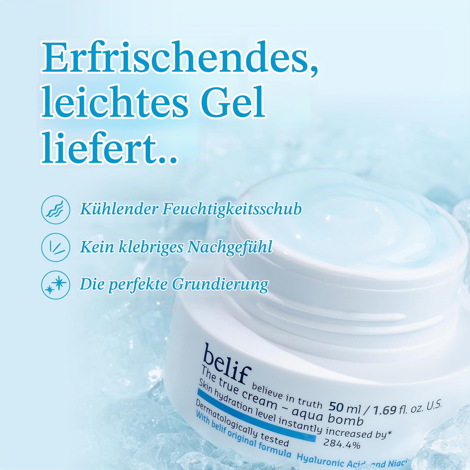 belif Aqua Bomb Gesichtscreme 50 ml mit Niacinamid