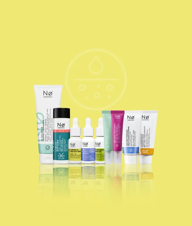 No Cosmetics Day & Night Routine ölige Haut 9 Produkte Set