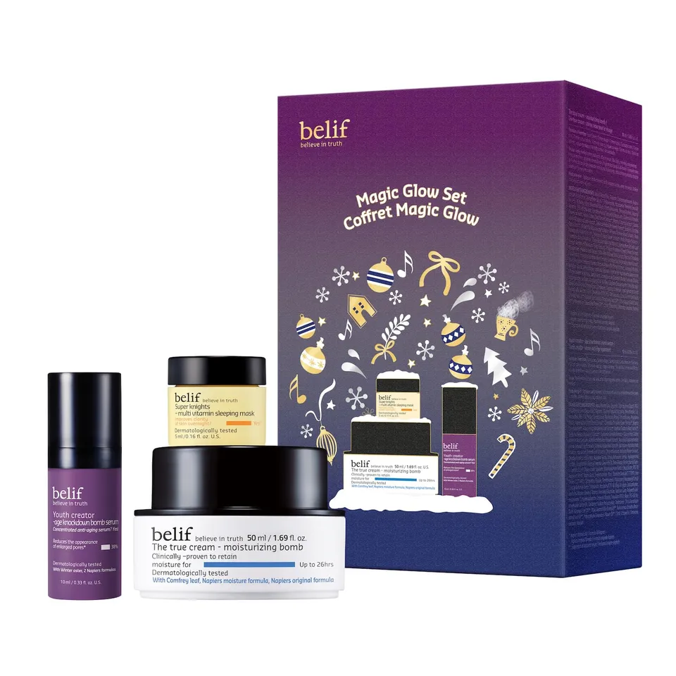 belif Aqua Bomb Magic Glow Set Gesichtspflege Trio 48h Feucht